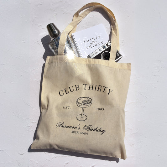 Club Thirty Customised Cocktail Tote Bag