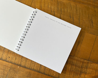 Fifty things to do before Fifty Bucket List Book